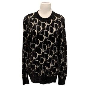 🆕 Dior Black Crewneck Sweater with Logo 🆕